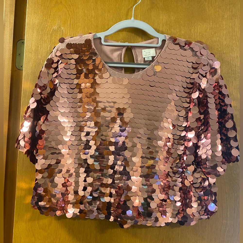 Pink Sequin Crop